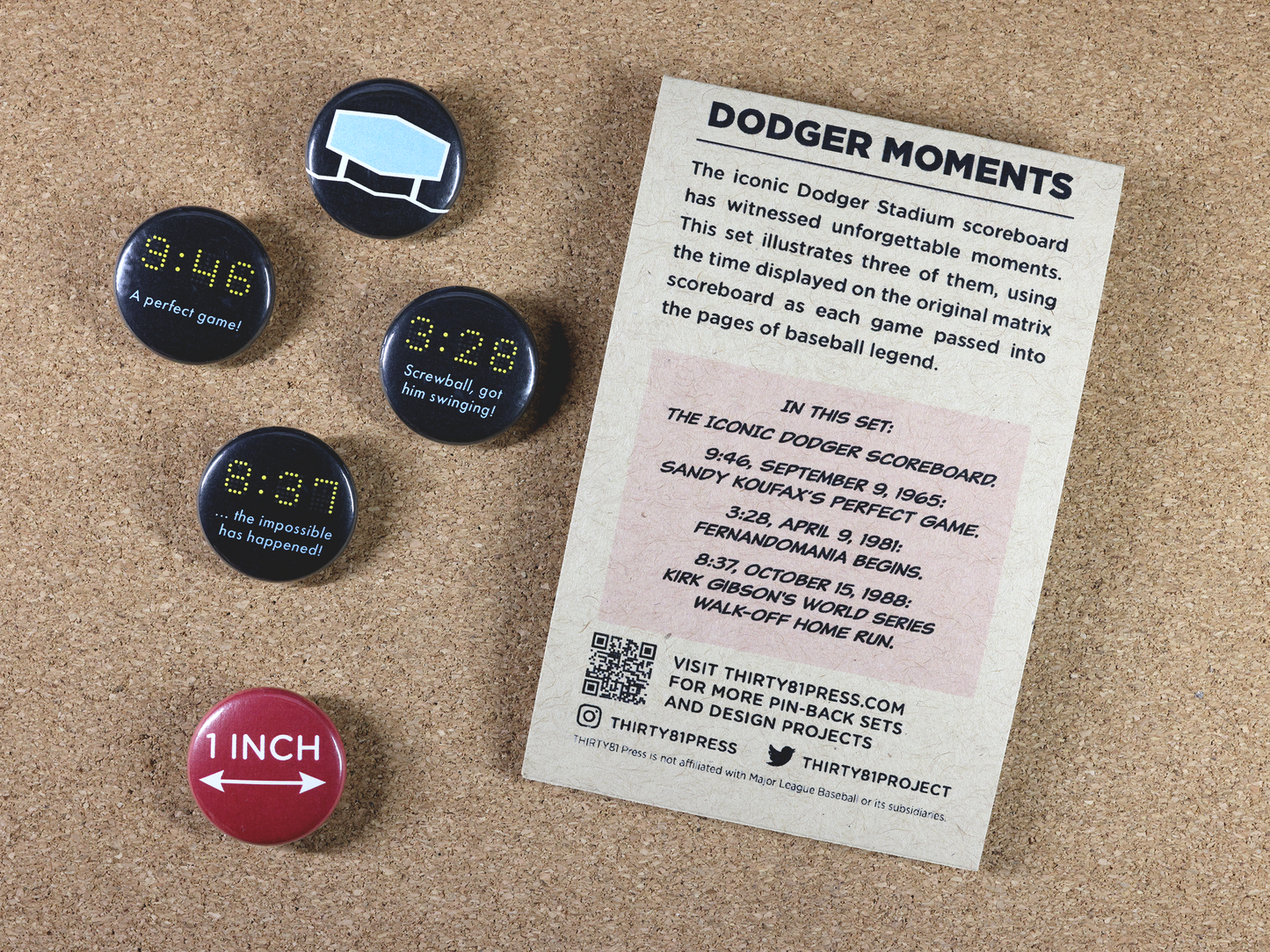 Dodger Stadium Moments Pin-Back Set