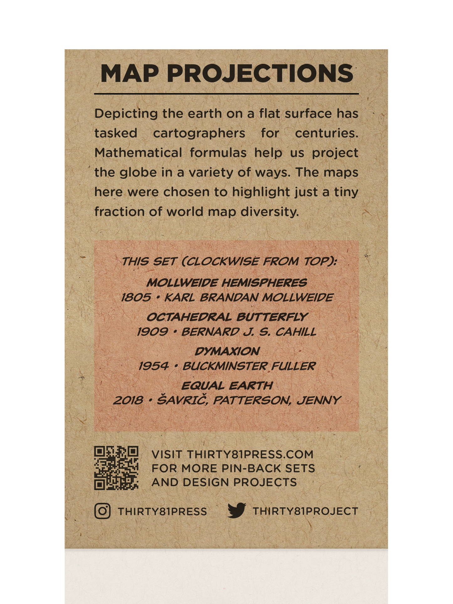 Map Projections Pin-Back Set