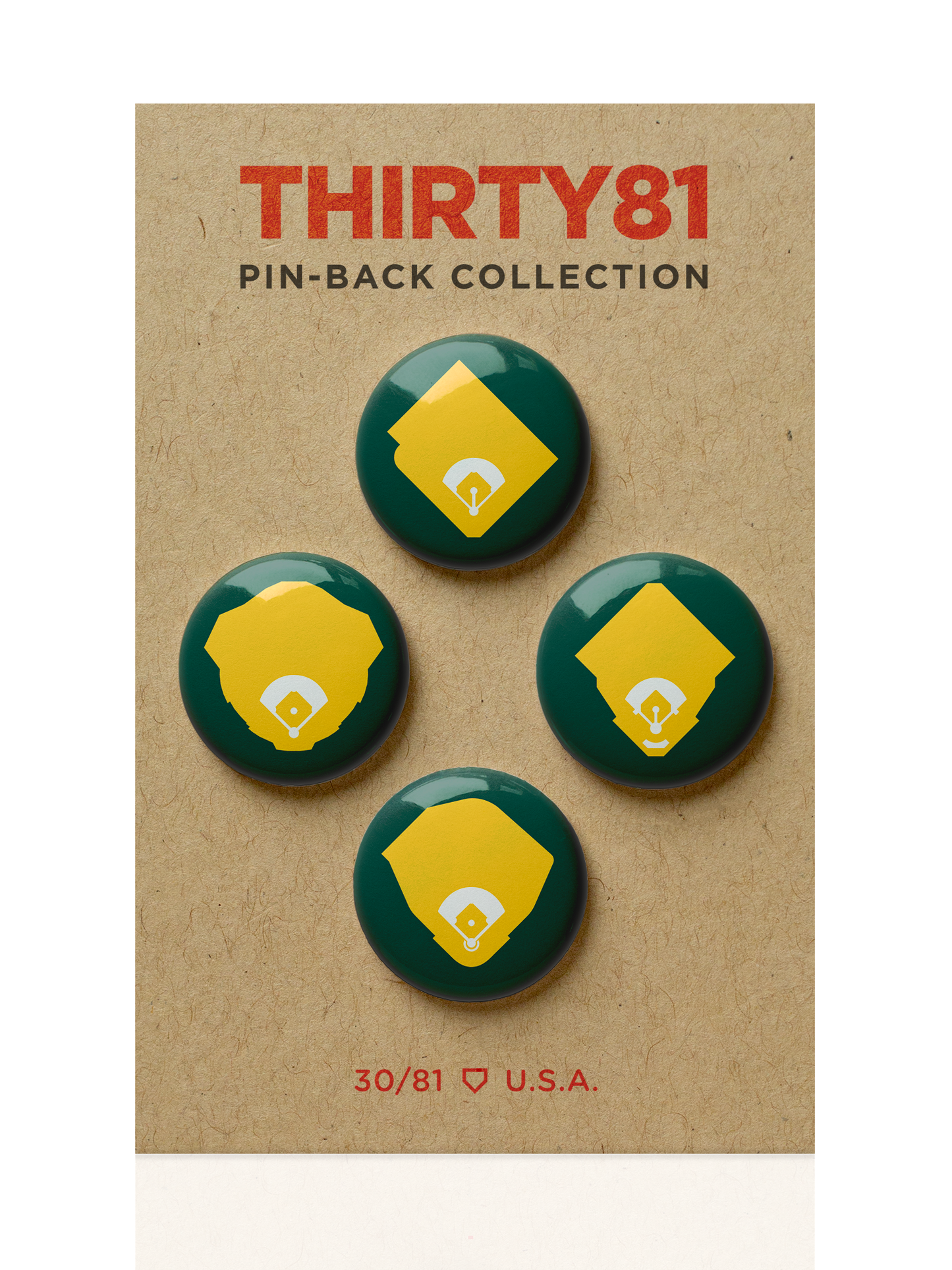 Athletics Home Fields Pin-Back Set