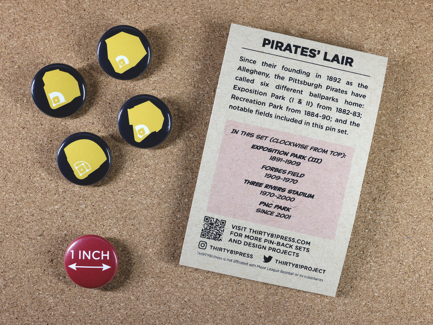 Pirates Home Fields Pin-Back Set