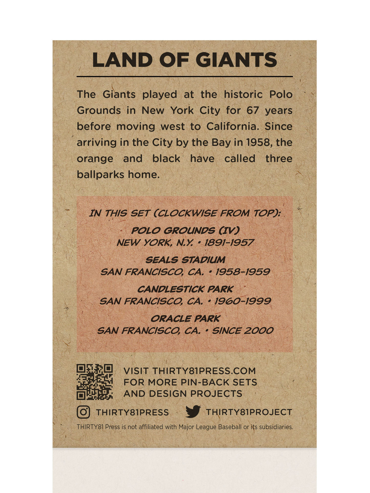 Giants Home Fields Pin-Back Set