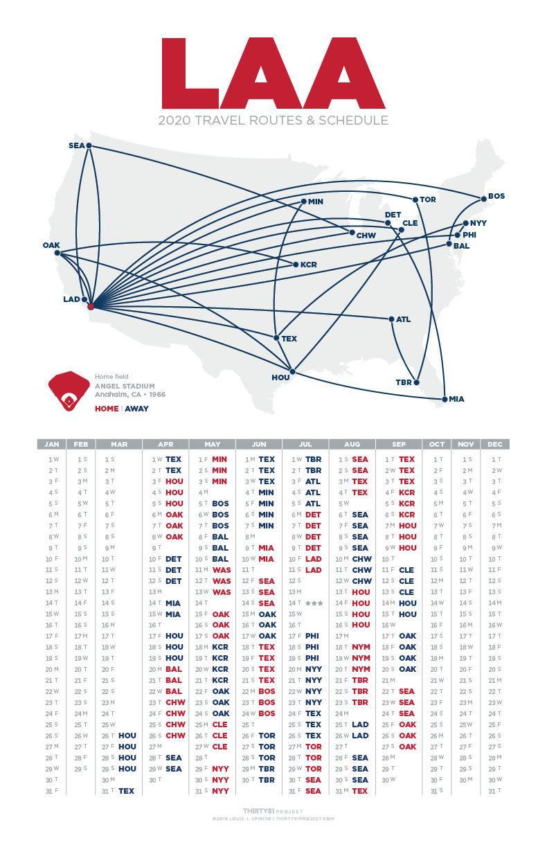 Angel Stadium / LAA<br>2020 Routes & Schedule