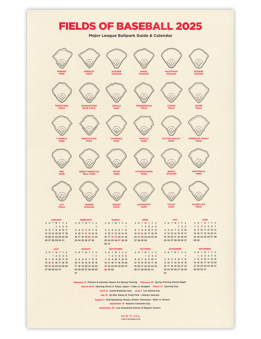 2025 Fields of Baseball Calendar