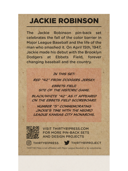 Jackie Robinson Pin-Back Set