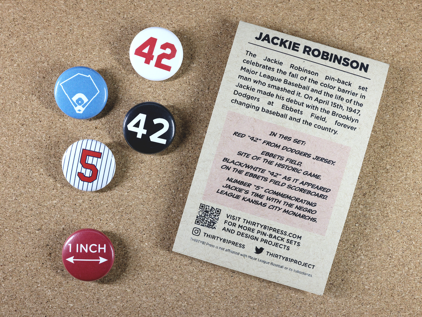 Jackie Robinson Pin-Back Set