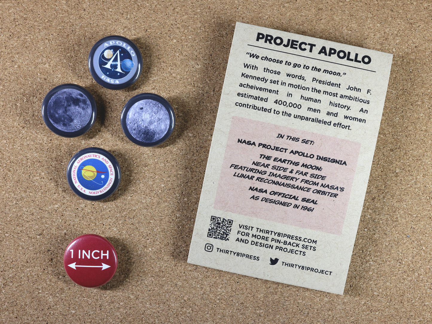 Project Apollo Pin-Back Set