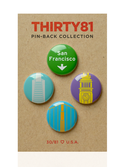 City Icons: San Francisco Pin-Back Set