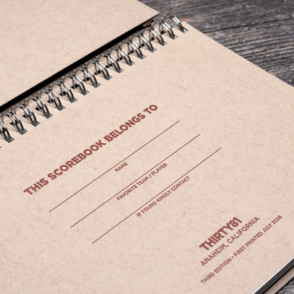 3rd Ed. Baseball Travel Scorebook