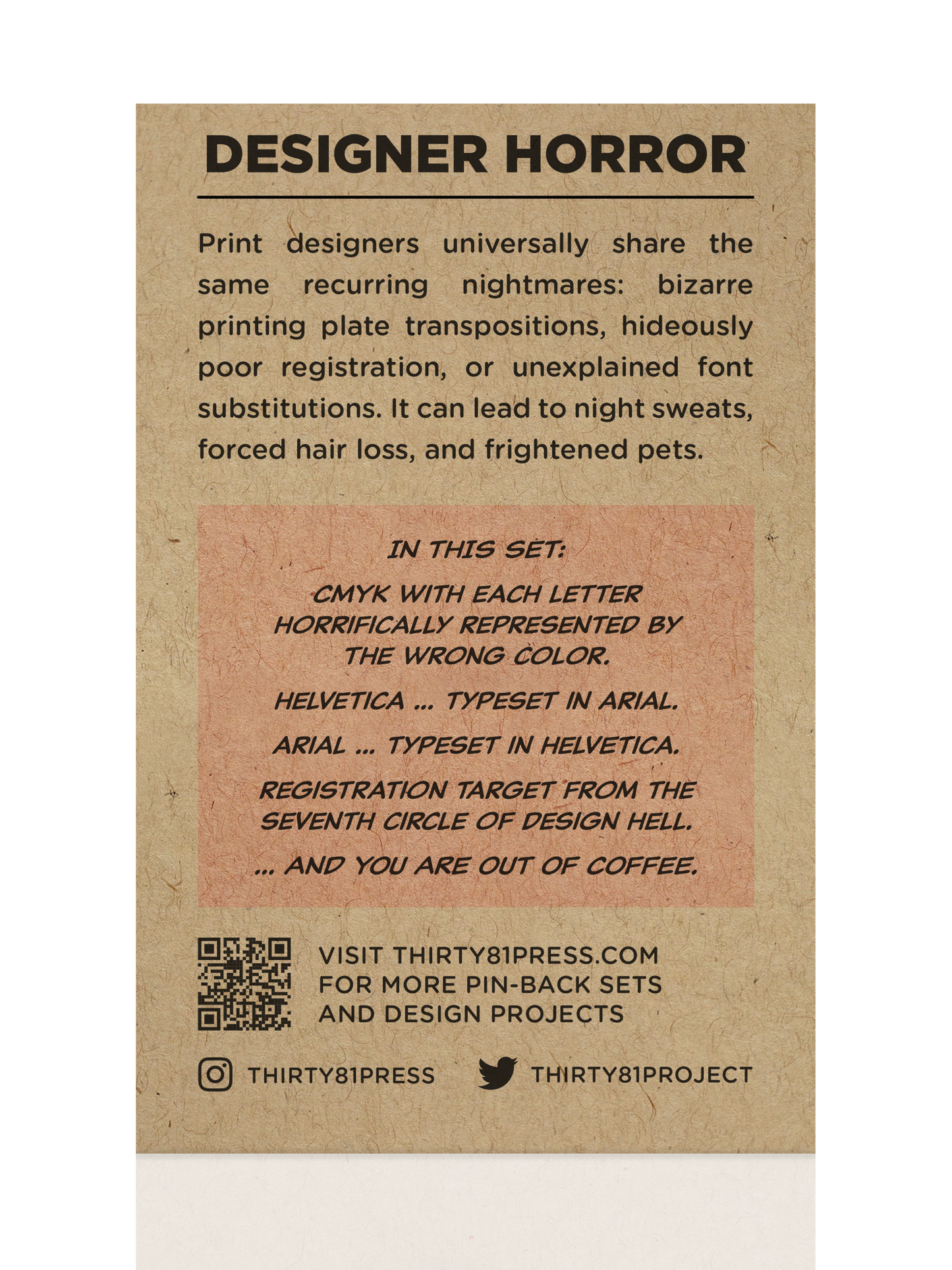 Design Horror Pin-Back Set