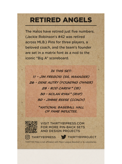Angels Retired Numbers Pin-Back Set