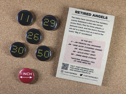 Angels Retired Numbers Pin-Back Set