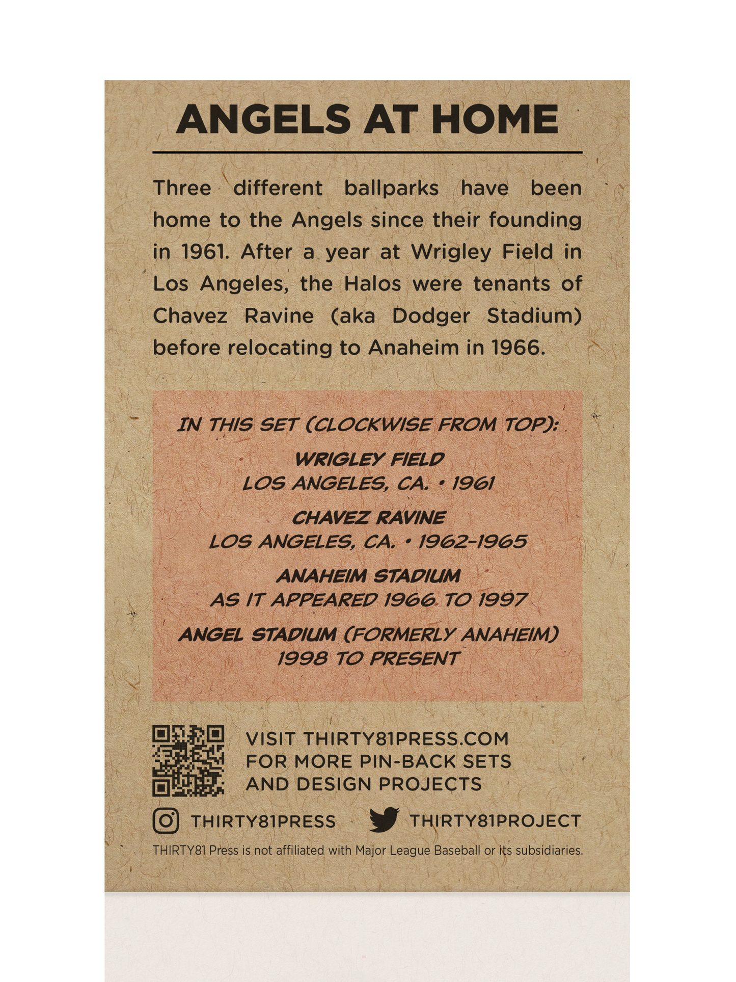 Angels Home Fields Pin-Back Set