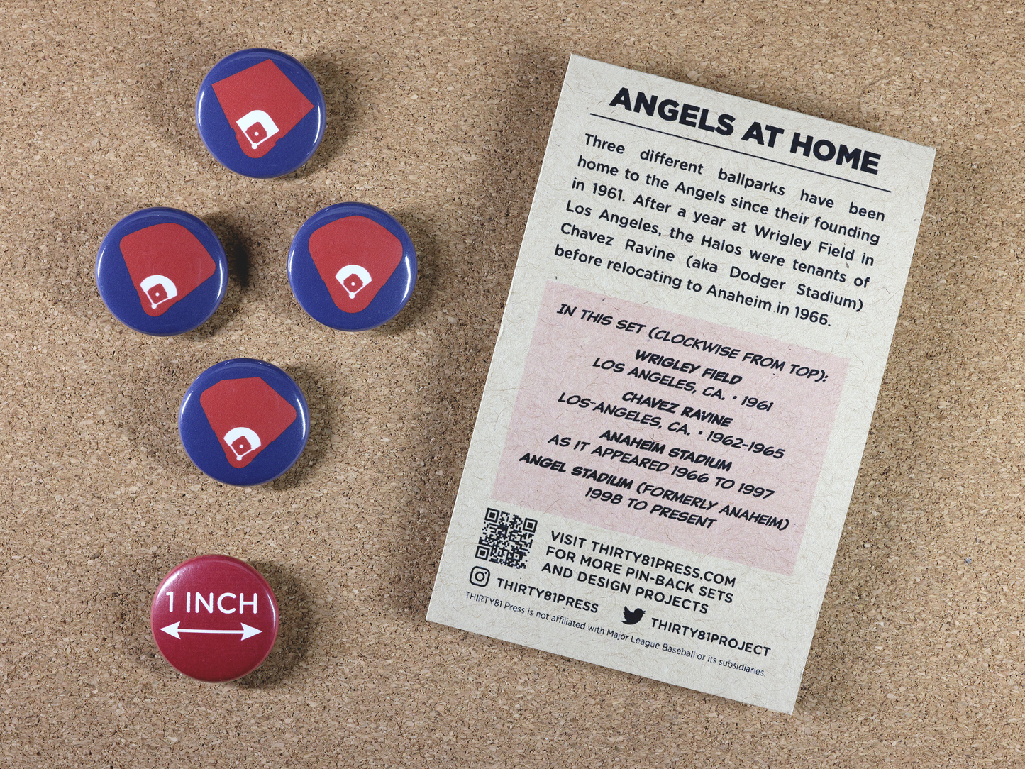 Angels Home Fields Pin-Back Set