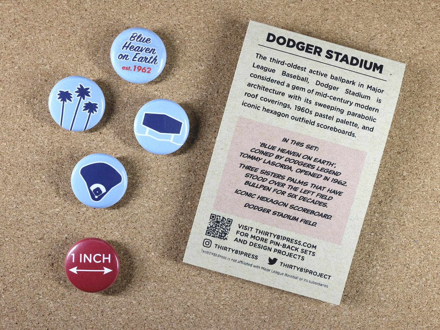 Dodger Stadium Pin-Back Set