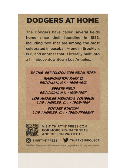 Dodgers Home Fields Pin-Back Set