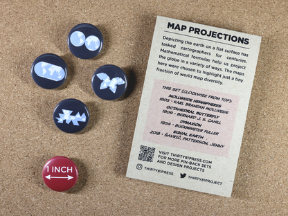 Map Projections Pin-Back Set
