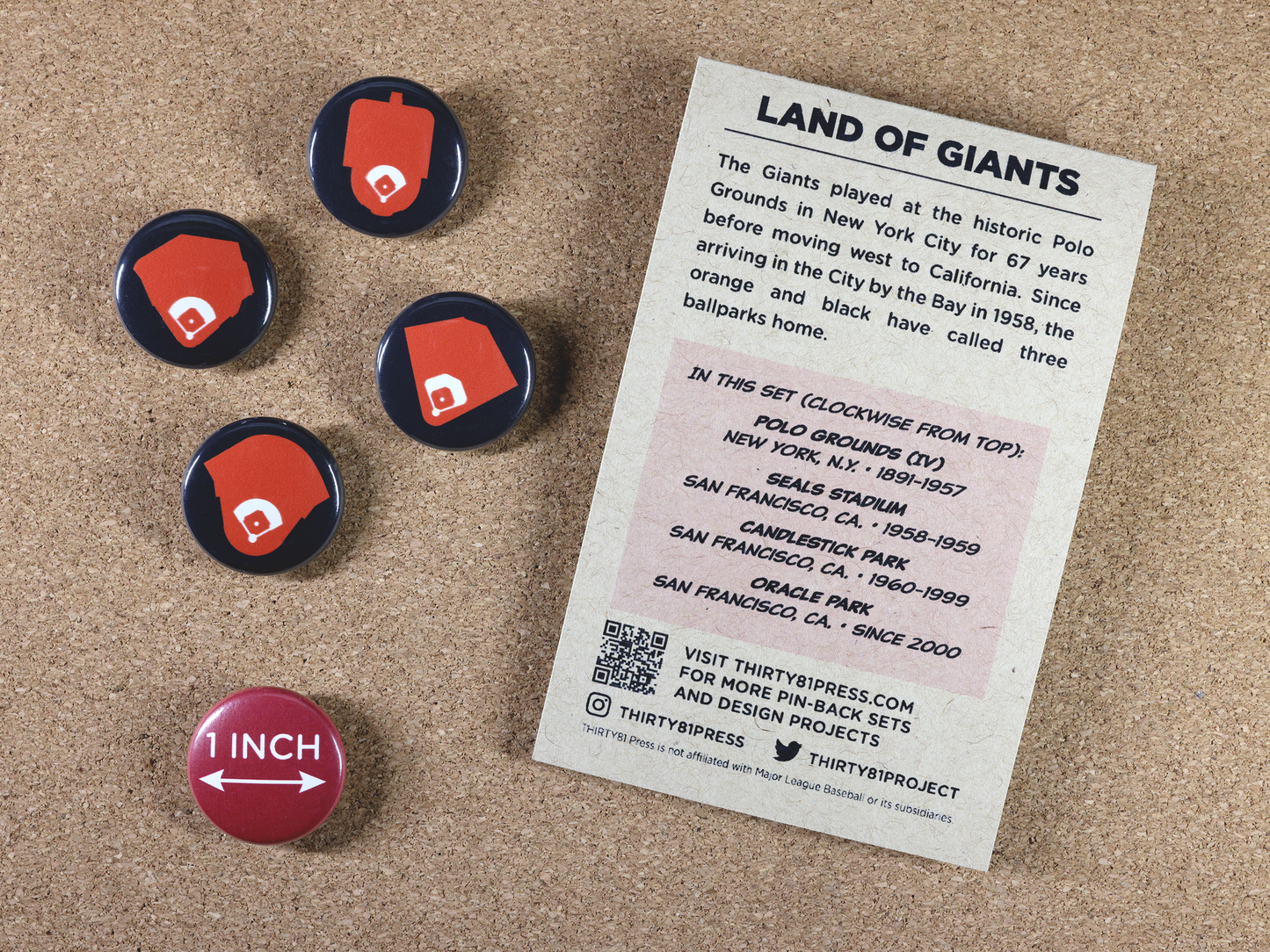 Giants Home Fields Pin-Back Set