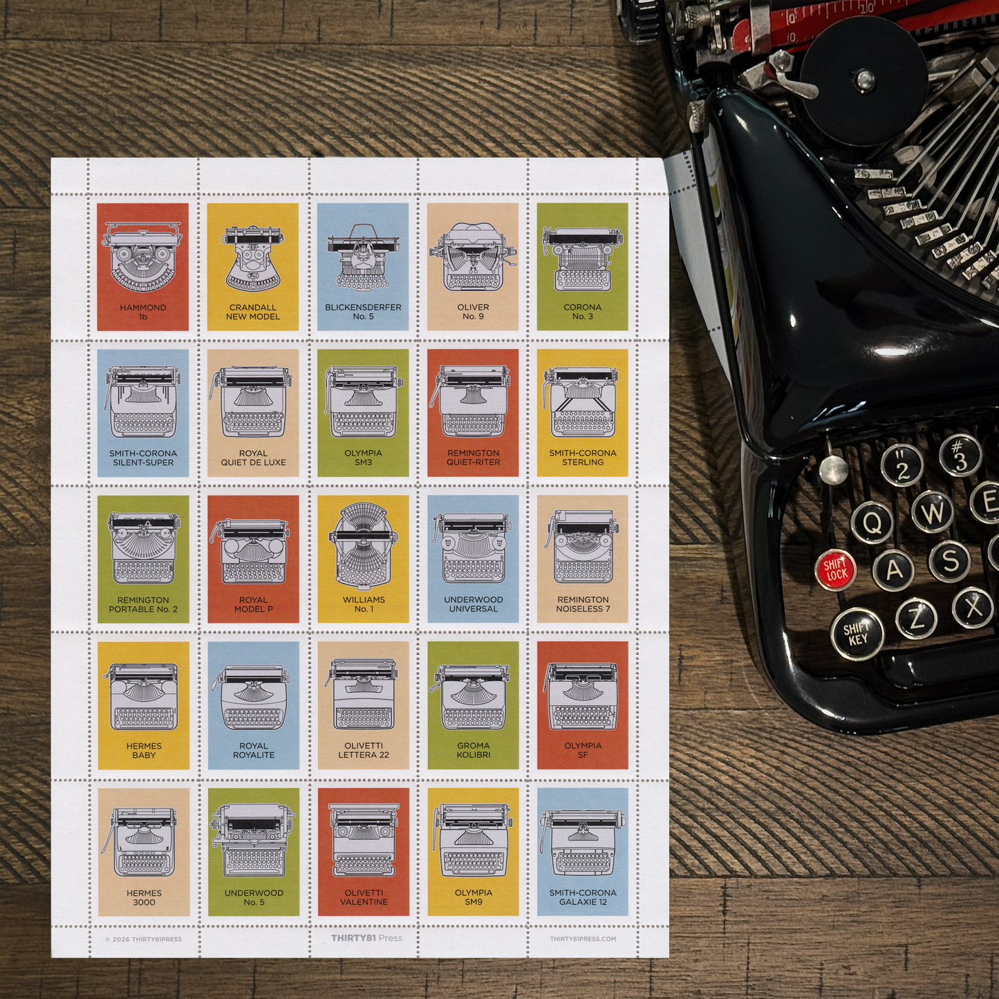 Typewriter Stamp Sheet