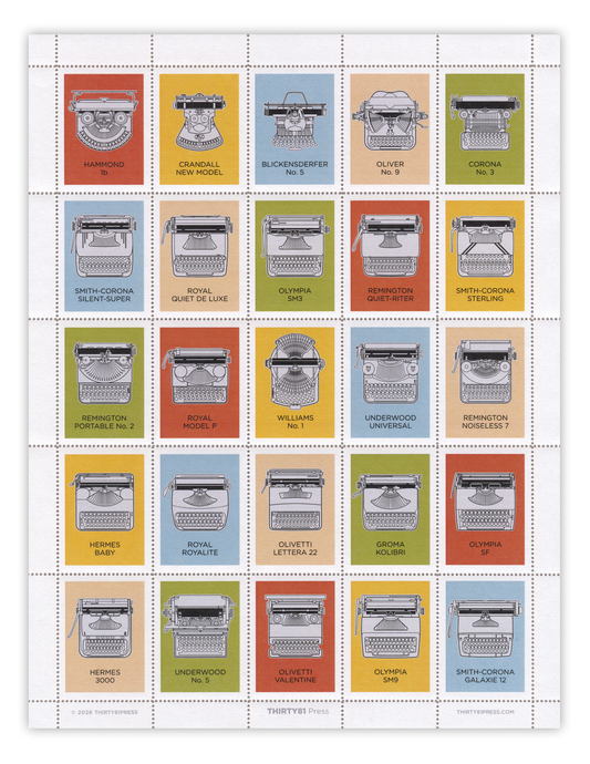Typewriter Stamp Sheet