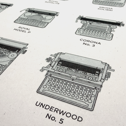 Typewriter Risograph Print