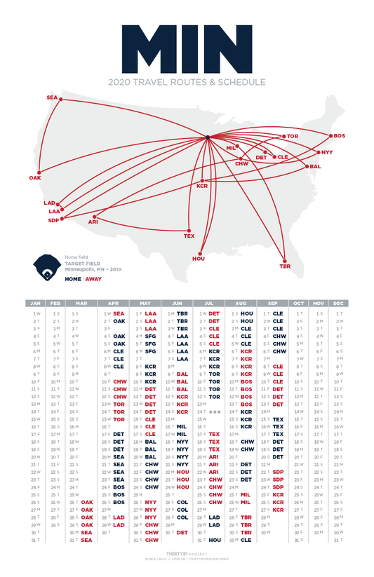 Target Field / MIN<br>2020 Routes & Schedule