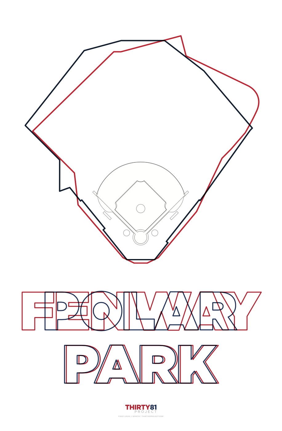 Polar Park / Fenway Park Overlay Print<br>24x36 Print