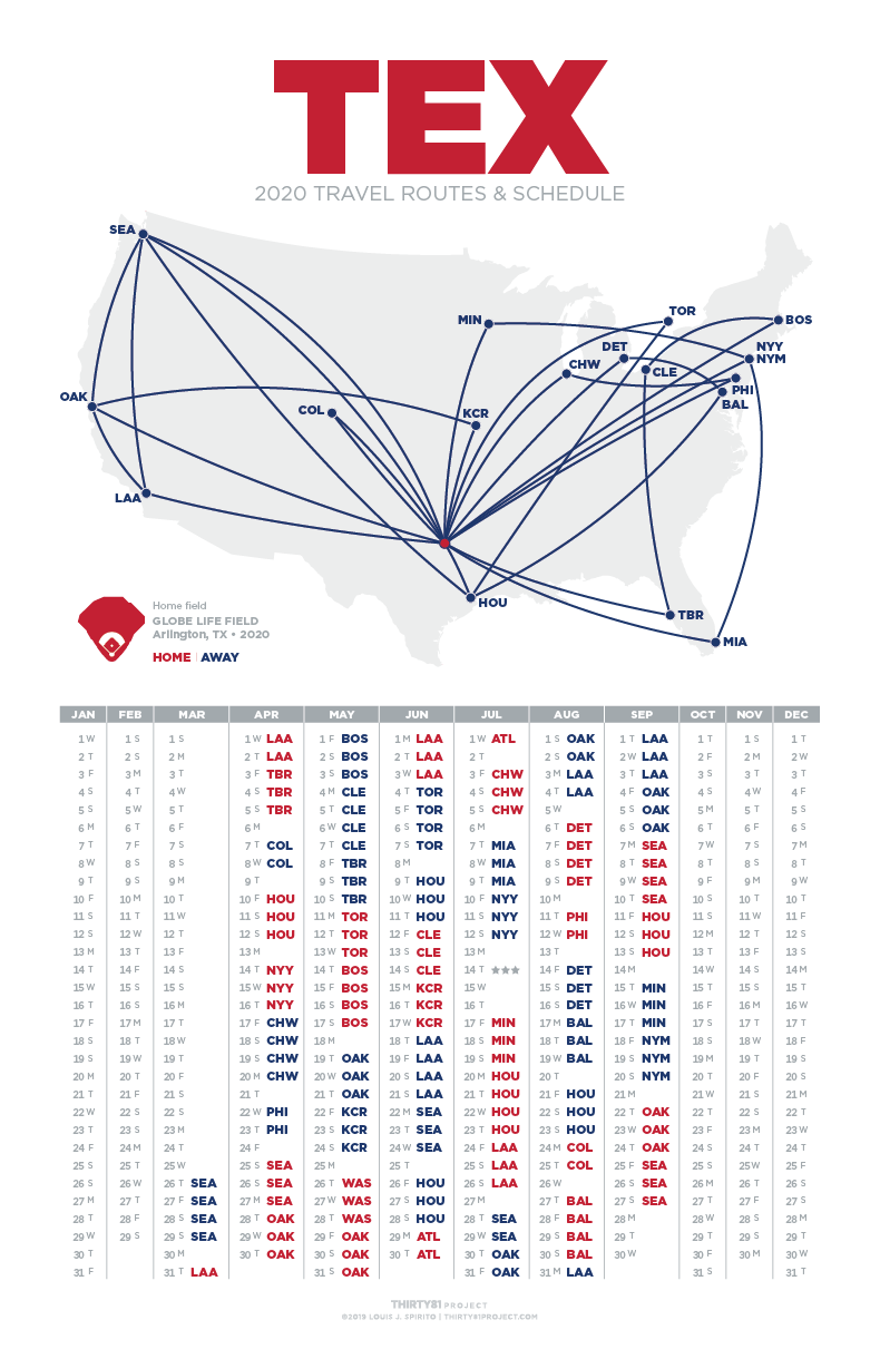 Globe Life Field / TEX<br>2020 Routes & Schedule