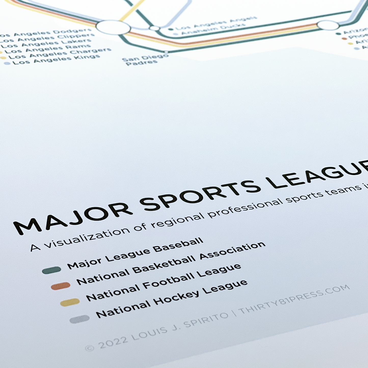Major Sports Leagues Division Routes 24x36