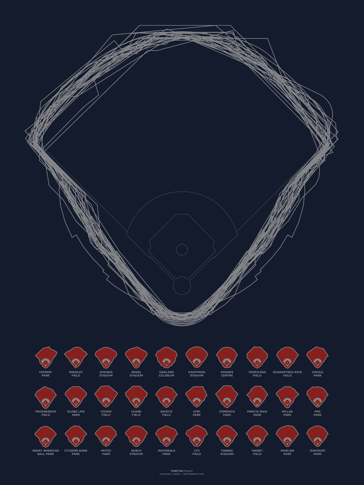 Dimensions of Baseball 18x24 (2018)